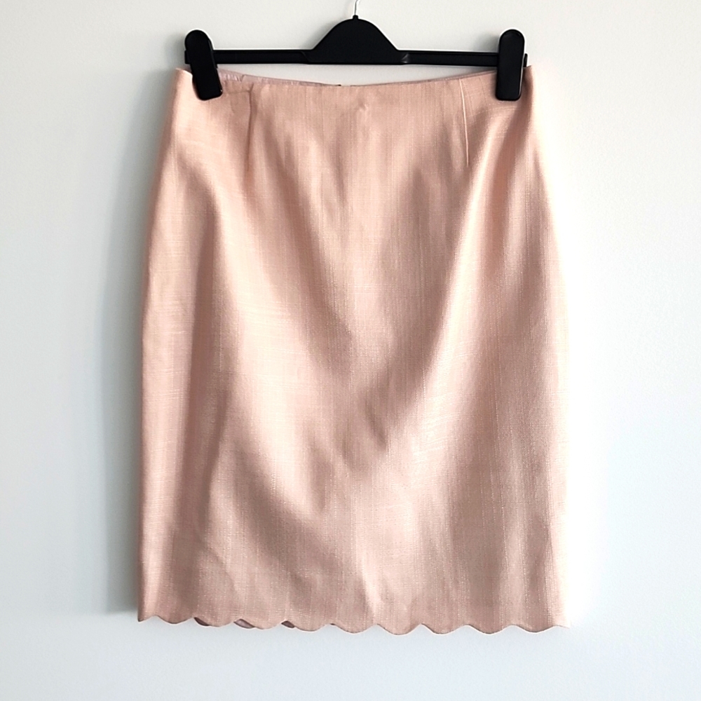 HOBBS London Pencil Skirt with Scalloped Trim Size 8